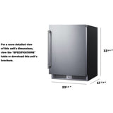 Summit - Shallow 18" deep 24" wide undercounter refrigerator - SDHR2444