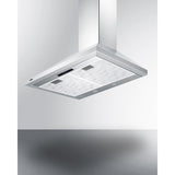 Summit - 30" wide European style convertible wall-mount range hood in stainless steel, ADA compliant - SEH1530SSADA