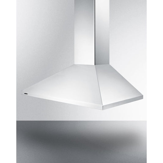 Summit - 36" wide European style convertible wall-mount range hood in stainless steel - SEH1536SS