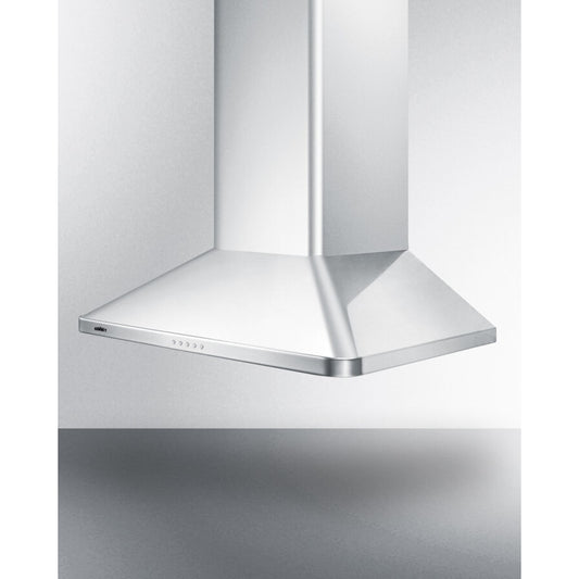 Summit - 30" wide European style convertible wall-mount range hood in stainless steel - SEH3630SS
