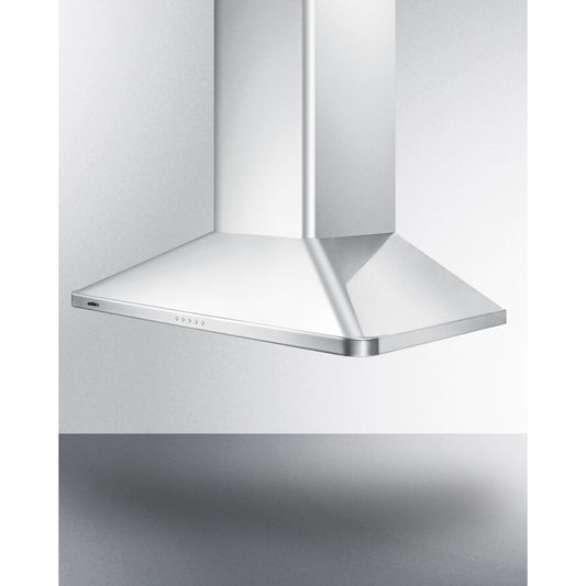 Summit - 36" wide European style convertible wall-mount range hood in stainless steel, ADA compliant - SEH3636SSADA