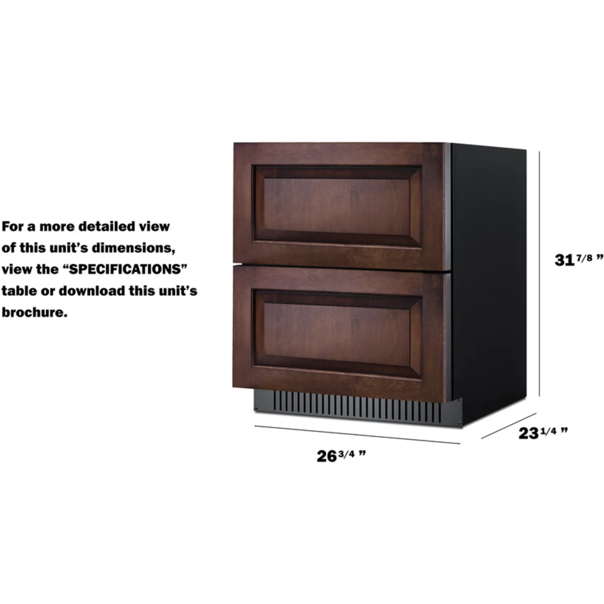 Summit - 27" wide built-in undercounter ADA height 2-drawer outdoor all-refrigerator - SPR275OS2DPNRADA