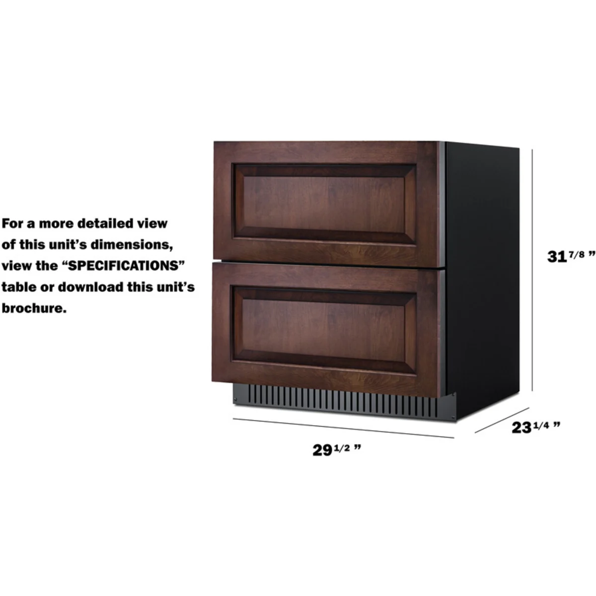 Summit - 30" wide built-in undercounter ADA height 2-drawer outdoor all-refrigerator - SPR3032DPNRADA