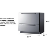 Summit - 36" wide built-in undercounter outdoor 2-drawer all-refrigerator - SPR36DROS