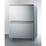 Summit - Commercially approved 24" wide built-in undercounter 2-drawer panel-ready refrigerator-freezer in stainless steel - SPRF34D7