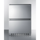 Summit - Commercially approved 24" wide built-in undercounter 2-drawer panel-ready refrigerator-freezer in stainless steel - SPRF34D7