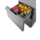 Summit - Commercially approved 24" wide built-in undercounter 2-drawer panel-ready refrigerator-freezer in stainless steel - SPRF34D7