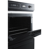 Summit - Black glass 115V electric wall oven with digital clock/timer and oven window - TEM715DK