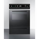 Summit - Black glass 115V electric wall oven with digital clock/timer and oven window - TEM715DK