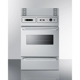 Summit - Stainless steel 115V electric wall oven with digital clock/timer and oven window - TEM755BKW