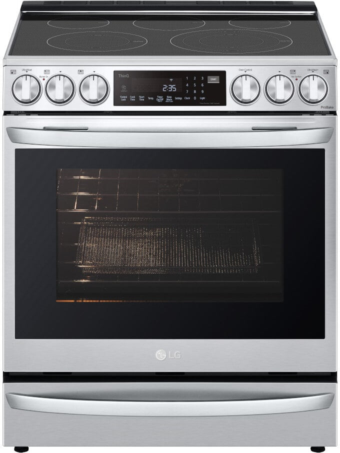LG - 6.3CF Electric Single Oven Slide-In Range,Instaview,Air Fry,Air SousVide - Electric Slide-in - LSEL6337F