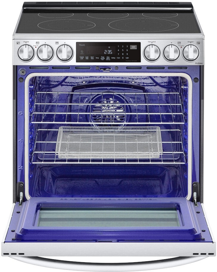 LG - 6.3CF Electric Single Oven Slide-In Range,Instaview,Air Fry,Air SousVide - Electric Slide-in - LSEL6337F
