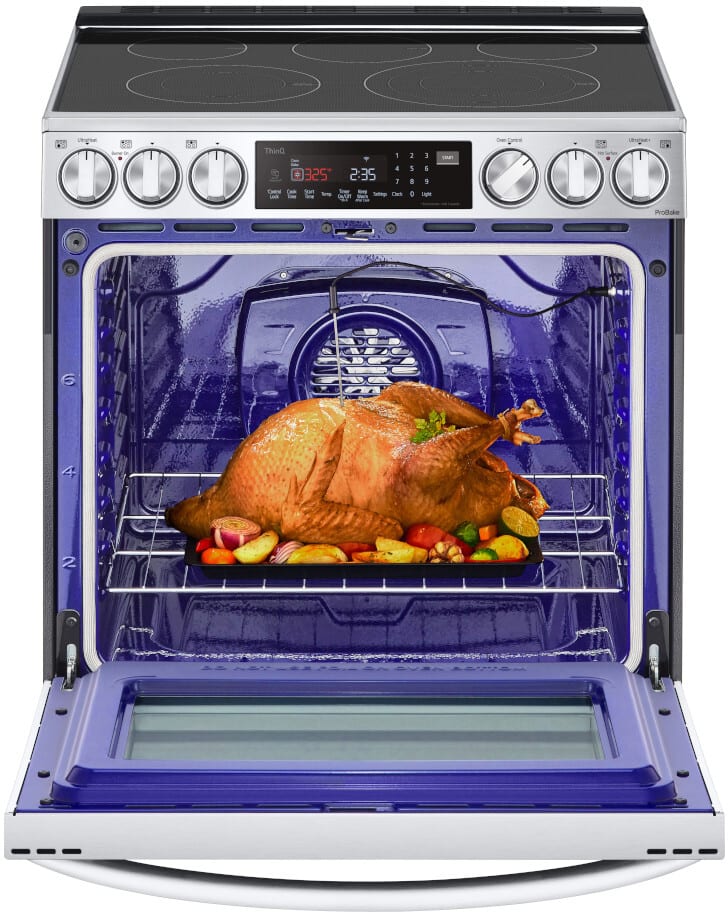 LG - 6.3CF Electric Single Oven Slide-In Range,Instaview,Air Fry,Air SousVide - Electric Slide-in - LSEL6337F