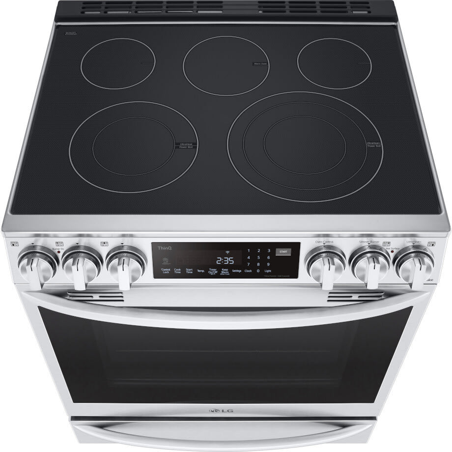 LG - 6.3CF Electric Single Oven Slide-In Range,Instaview,Air Fry,Air SousVide - Electric Slide-in - LSEL6337F