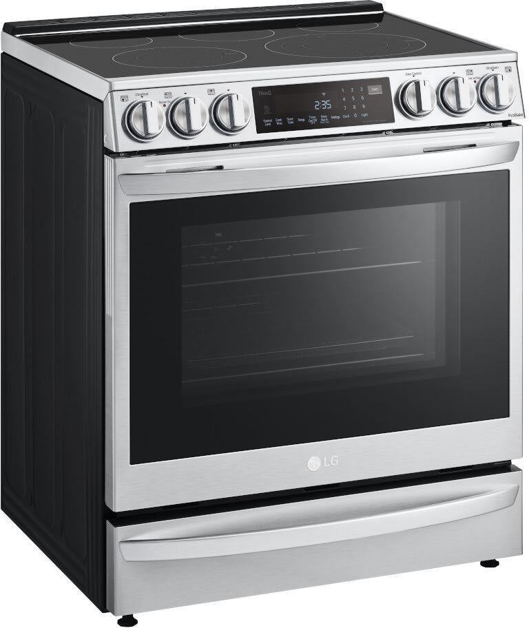 LG - 6.3CF Electric Single Oven Slide-In Range,Instaview,Air Fry,Air SousVide - Electric Slide-in - LSEL6337F