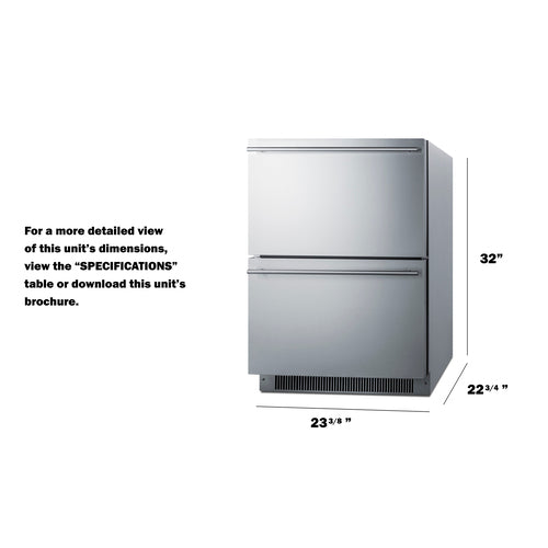 Summit- 24" Wide 2-Drawer All-Freezer, ADA Compliant