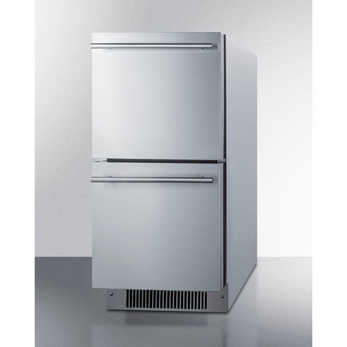 Summit - 15" Wide 2-Drawer All-Refrigerator, ADA Compliant (Panels Not Included)