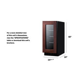 Summit - 18" deep 15" wide undercounter ADA height beverage center with panel-ready glass door - ASDG1521PNR