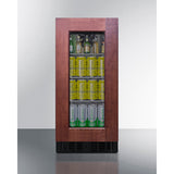 Summit - 18" deep 15" wide undercounter ADA height beverage center with panel-ready glass door - ASDG1521PNR