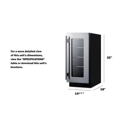 Summit - 15" Wide Built-In Beverage Center, ADA Compliant