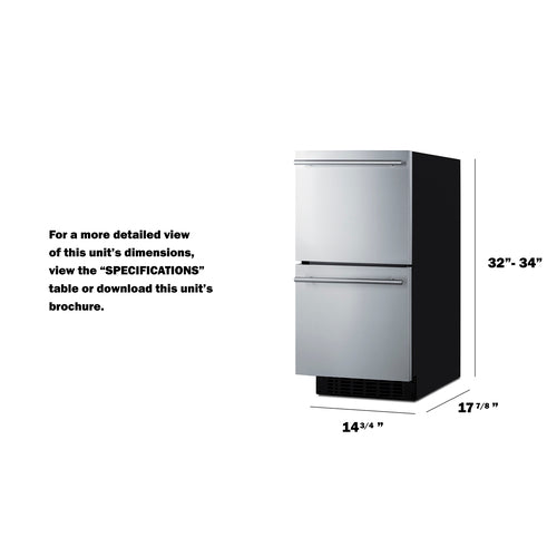 Summit - 15" Wide 2-Drawer All-Refrigerator, ADA Compliant