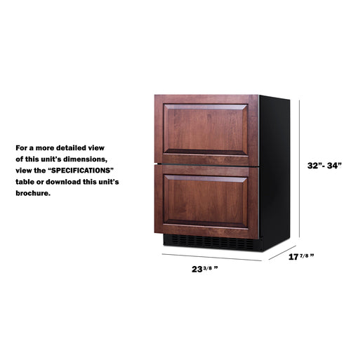 Summit - 24" Wide 2-Drawer All-Refrigerator, ADA Compliant (Panels Not Included)