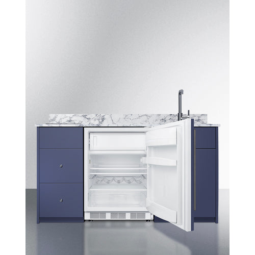 Summit - 63" wide Turnkey Kitchen with sink, cooktop, and refrigerator-freezer - CALDERAMN33I