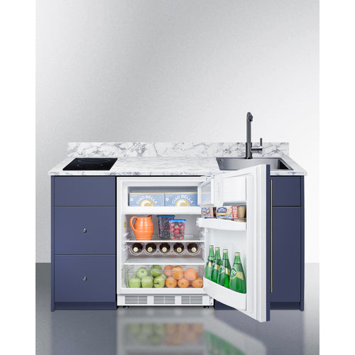 Summit - 63" wide Turnkey Kitchen with sink, cooktop, and refrigerator-freezer - CALDERAMN33I