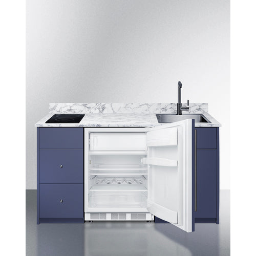 Summit - 63" wide Turnkey Kitchen with sink, cooktop, and refrigerator-freezer - CALDERAMN33I
