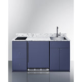 Summit - 63" wide Turnkey Kitchen with sink, cooktop, and refrigerator-freezer - CALDERAMN33I
