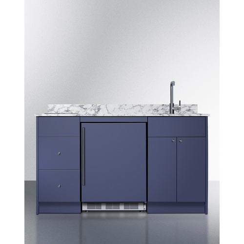 Summit - 63" wide Turnkey Kitchen with sink, cooktop, and refrigerator-freezer - CALDERAMN35I