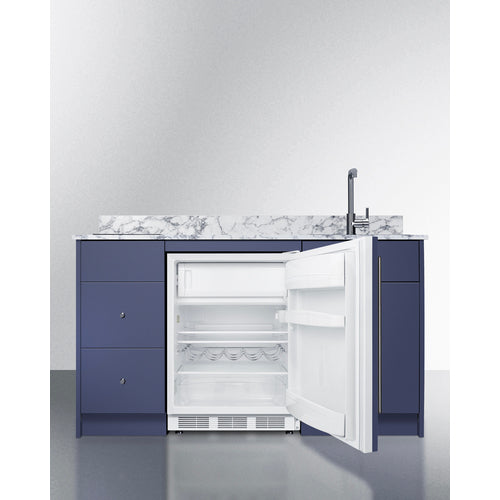 Summit - 63" wide Turnkey Kitchen with sink, cooktop, and refrigerator-freezer - CALDERAMN35I