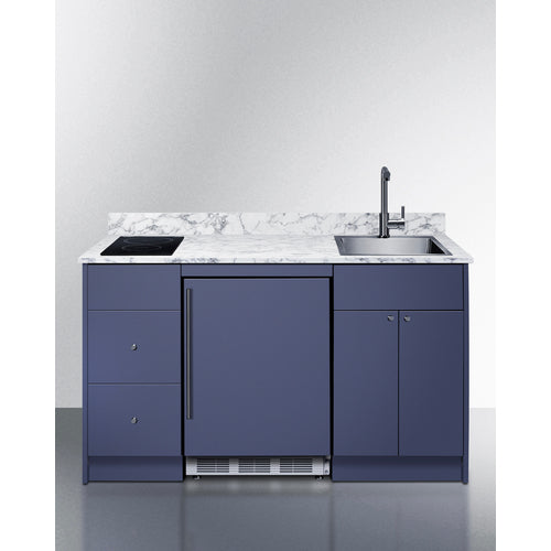 Summit - 63" wide Turnkey Kitchen with sink, cooktop, and refrigerator-freezer - CALDERAMN35I