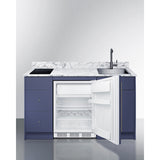 Summit - 63" wide Turnkey Kitchen with sink, cooktop, and refrigerator-freezer - CALDERAMN35I