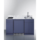 Summit - 63" wide Turnkey Kitchen with sink, cooktop, and refrigerator-freezer - CALDERAMN35I