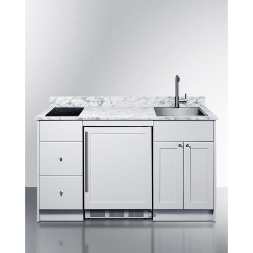 Summit - 63" wide Turnkey Kitchen with sink, cooktop, and refrigerator-freezer - CALDERAWH35I