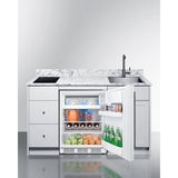 Summit - 63" wide Turnkey Kitchen with sink, cooktop, and refrigerator-freezer - CALDERAWH35I
