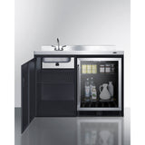 Summit - 48" wide kitchenette with beverage center (no cooking) - CK48NCSINKL