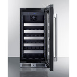 Summit - 15" wide built-in wine cellar with seamless stainless steel door trim - CL155WC1