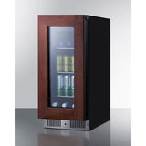Summit - 15" wide built-in beverage center with panel-ready glass door - CL156BV1PNR