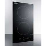 Summit - 12" Wide 115V 2-Burner Radiant Cooktop With Safety Shutoff