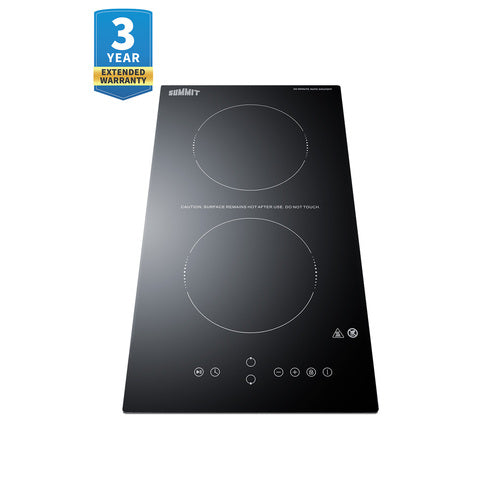 Summit - 12" Wide 115V 2-Burner Radiant Cooktop With Safety Shutoff