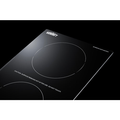 Summit - 12" Wide 115V 2-Burner Radiant Cooktop With Safety Shutoff