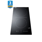 Summit - 12" Wide 230V 2-Burner Radiant Cooktop With Safety Shutoff - CRH2BT30230