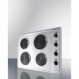 Summit - 30" Wide 208/240V 4-Burner Solid Disk Cooktop