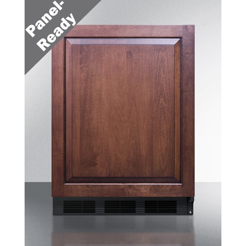 Summit - Undercounter refrigerator-freezer for residential use, cycle defrost with a deluxe interior, panel-ready door, and black cabinet - CT663BKIF