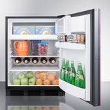 Summit - Undercounter refrigerator-freezer for residential use, cycle defrost with a deluxe interior, panel-ready door, and black cabinet - CT663BKIF