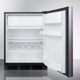 Summit - Undercounter refrigerator-freezer for residential use, cycle defrost with a deluxe interior, panel-ready door, and black cabinet - CT663BKIF