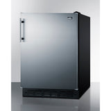 Summit - 24" wide undercounter European refrigerator-freezer - CT66BK2SS