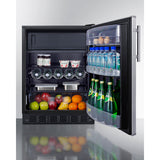 Summit - 24" wide undercounter European refrigerator-freezer - CT66BK2SS